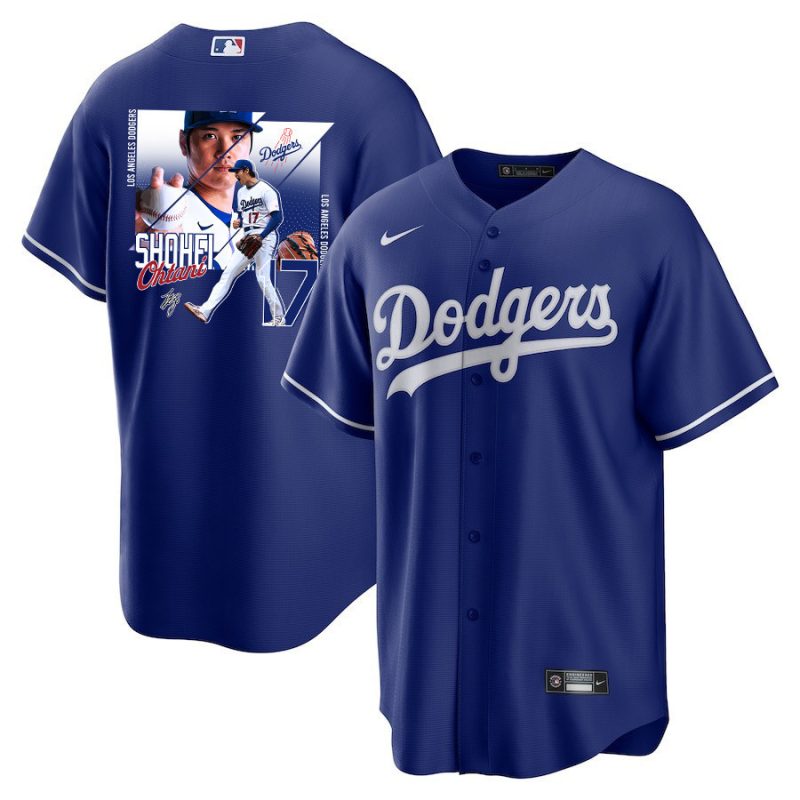 shohei ohtani 17 los angeles dodgers signed greatest sho on earth 2023 alternate men jersey royal