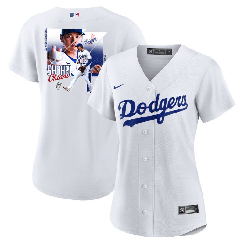 shohei ohtani 17 los angeles dodgers signed greatest sho on earth home women jersey white