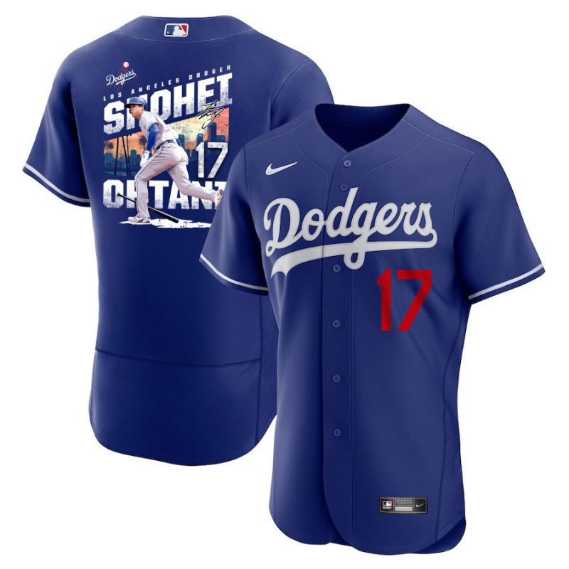 shohei ohtani 17 los angeles dodgers signed homerun 2023 alternate elite men jersey royal