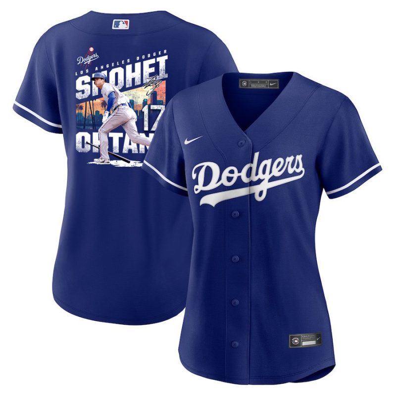 shohei ohtani 17 los angeles dodgers signed homerun 2023 alternate women jersey royal