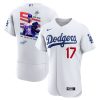 shohei ohtani 17 los angeles dodgers signed mvp 2023 home elite jersey men white jersey