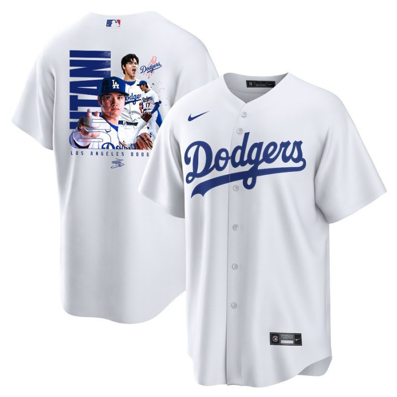 shohei ohtani 17 los angeles dodgers signed name 2023 home men jersey white