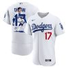 shohei ohtani 17 los angeles dodgers signed number 2023 home elite jersey men white jersey