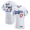 shohei ohtani 17 los angeles dodgers signed sho king 2023 home elite jersey men white jersey