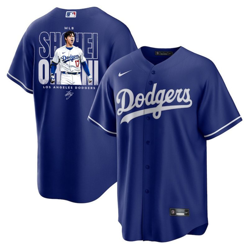 shohei ohtani 17 los angeles dodgers signed shotime 2023 alternate men jersey royal