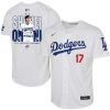 shohei ohtani 17 los angeles dodgers signed shotime 2023 youth home jersey white