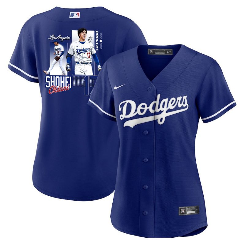 shohei ohtani 17 los angeles dodgers signed welcome to the sho alternate women jersey royal