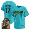 shohei ohtani 17 los angeles dodgers snoop dogg men jersey aqua