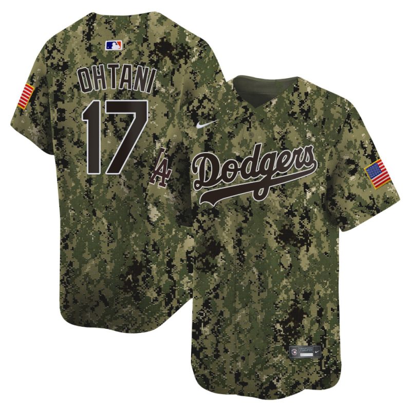 shohei ohtani 17 los angeles dodgers usmc alternate limited men jersey woodland