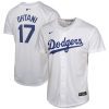 shohei ohtani 17 los angeles dodgers youth home player game jersey white