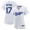 shohei ohtani 17 signed los angeles dodgers home jersey women white jersey