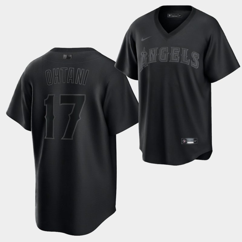 shohei ohtani los angeles angels black fashion 17 jersey