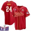 skyy moore 24 kansas city chiefs super bowl lviii baseball men jersey red