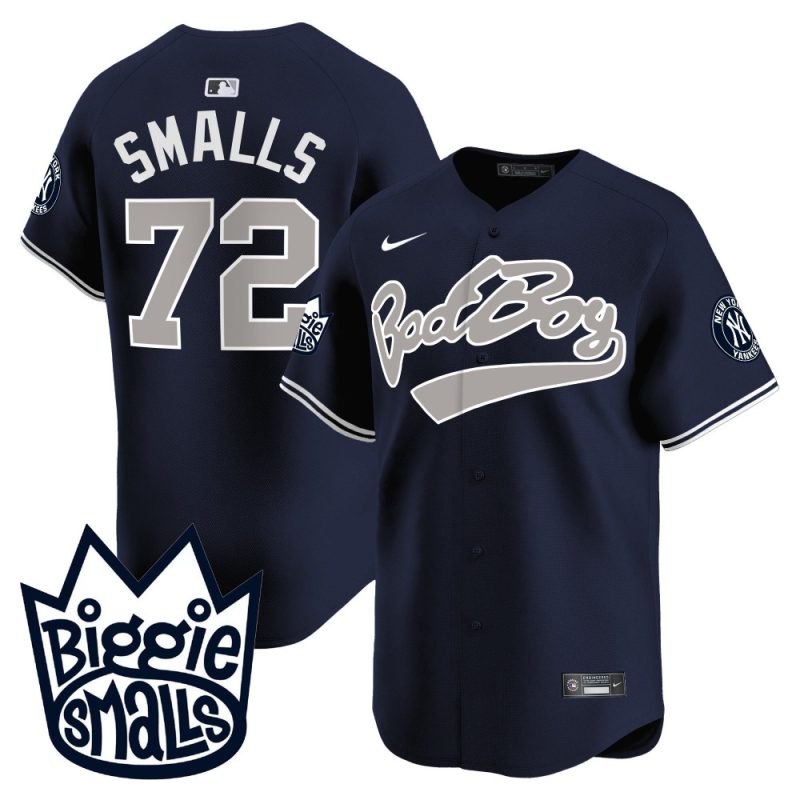 smalls 72 new york yankees biggie smalls men jersey navy