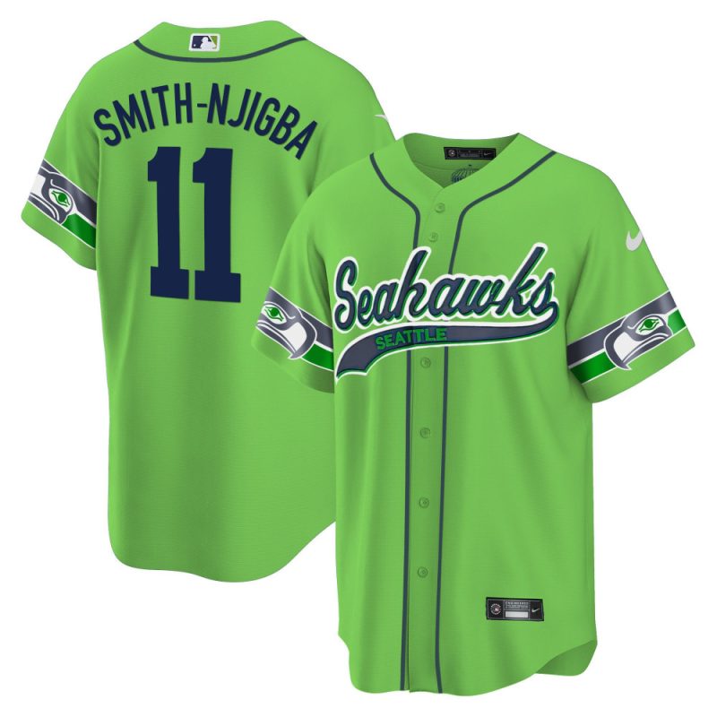 smith njigba 11 seattle seahawks men jersey green