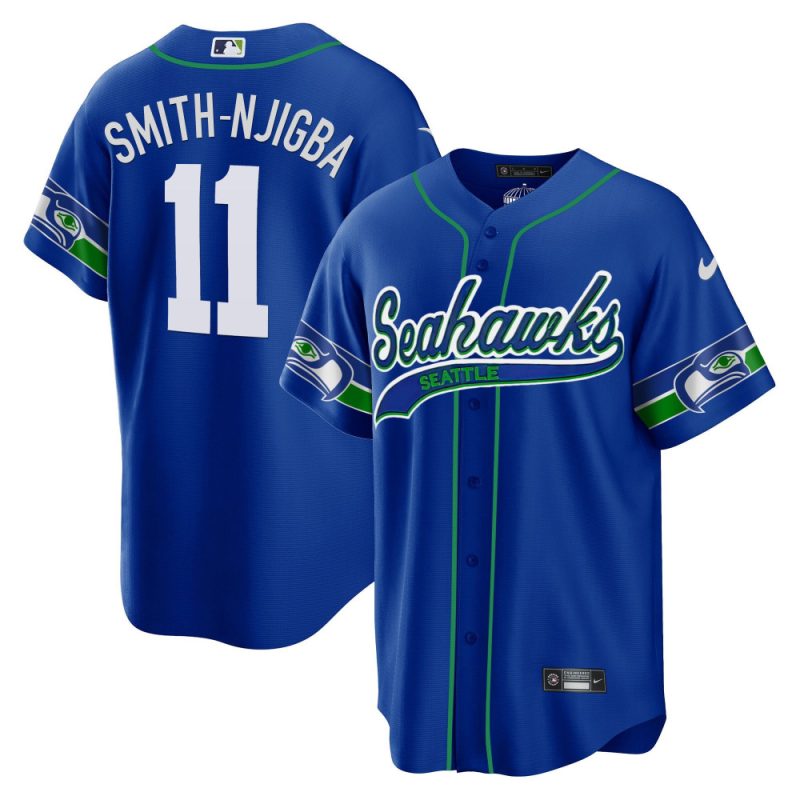 smith njigba 11 seattle seahawks throwback men jersey royal