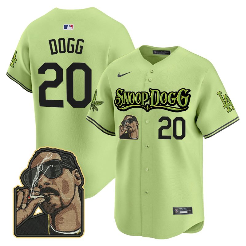 snoop dogg 20 los angeles dodgers snoop dogg men jersey light green