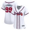 spencer strider 99 atlanta braves women home limited player jersey white