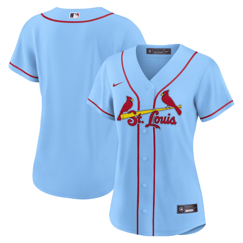 st louis cardinals women alternate jersey light blue