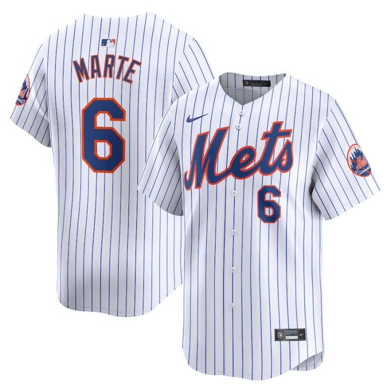 starling marte 6 new york mets home limited player men jersey white