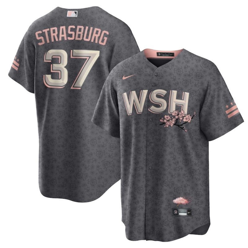 stephen strasburg 37 washington nationals city connect men jersey gray