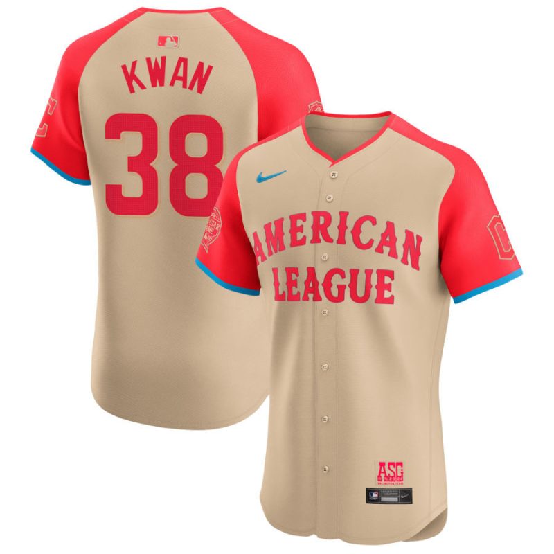 steven kwan 38 american league 2024 all star game elite player men jersey cream