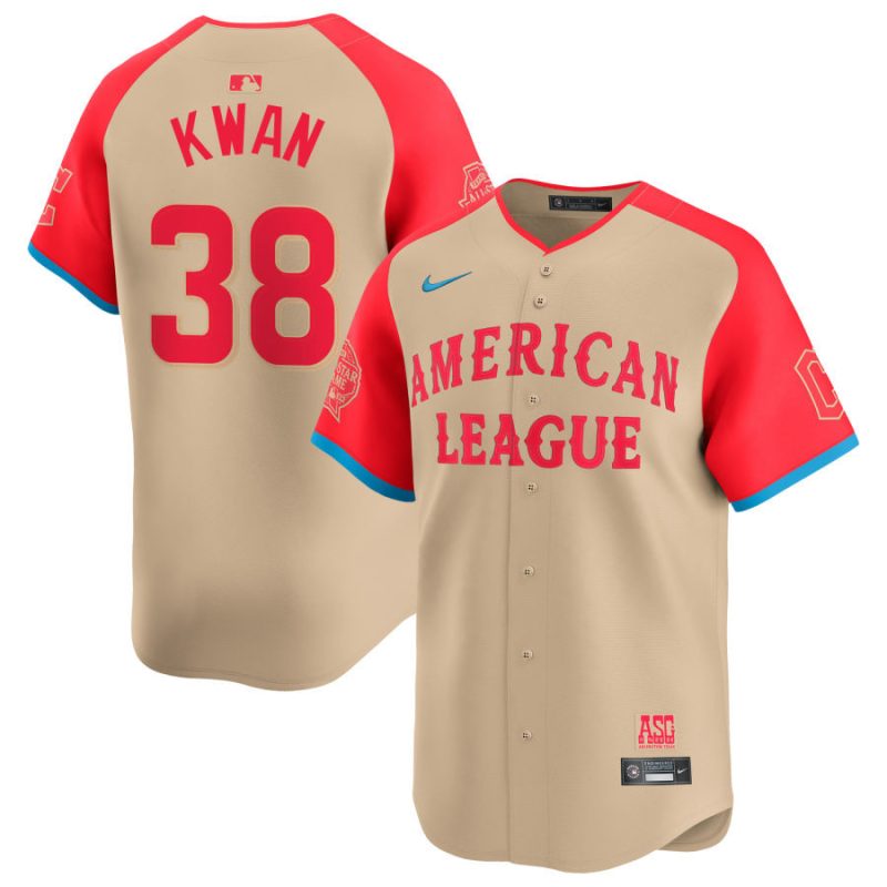 steven kwan 38 american league 2024 all star game limited player men jersey cream