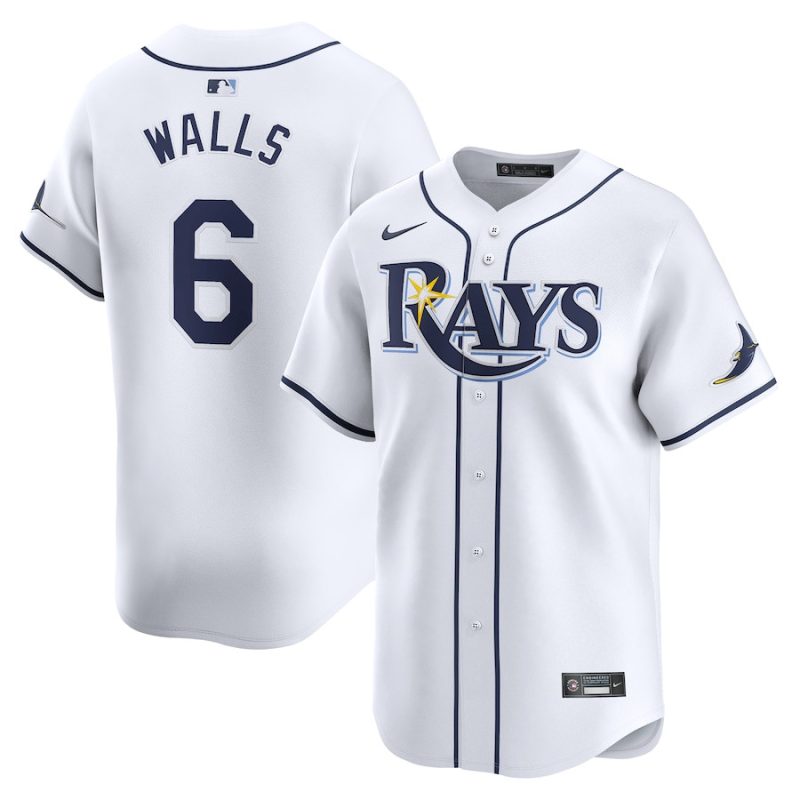 taylor walls 6 tampa bay rays home limited player men jersey white