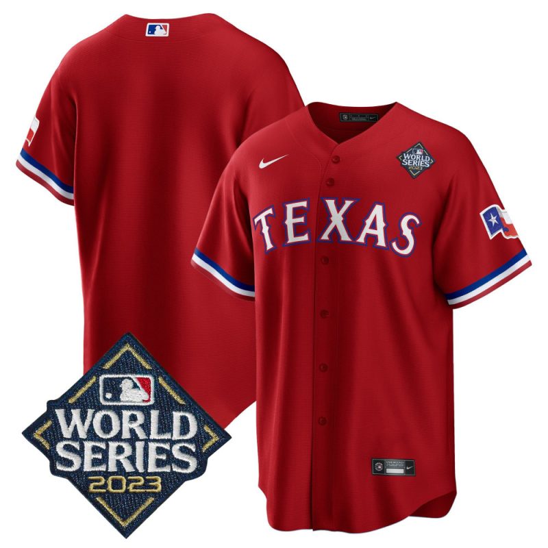 texas rangers 2023 world series stitched baseball jersey red