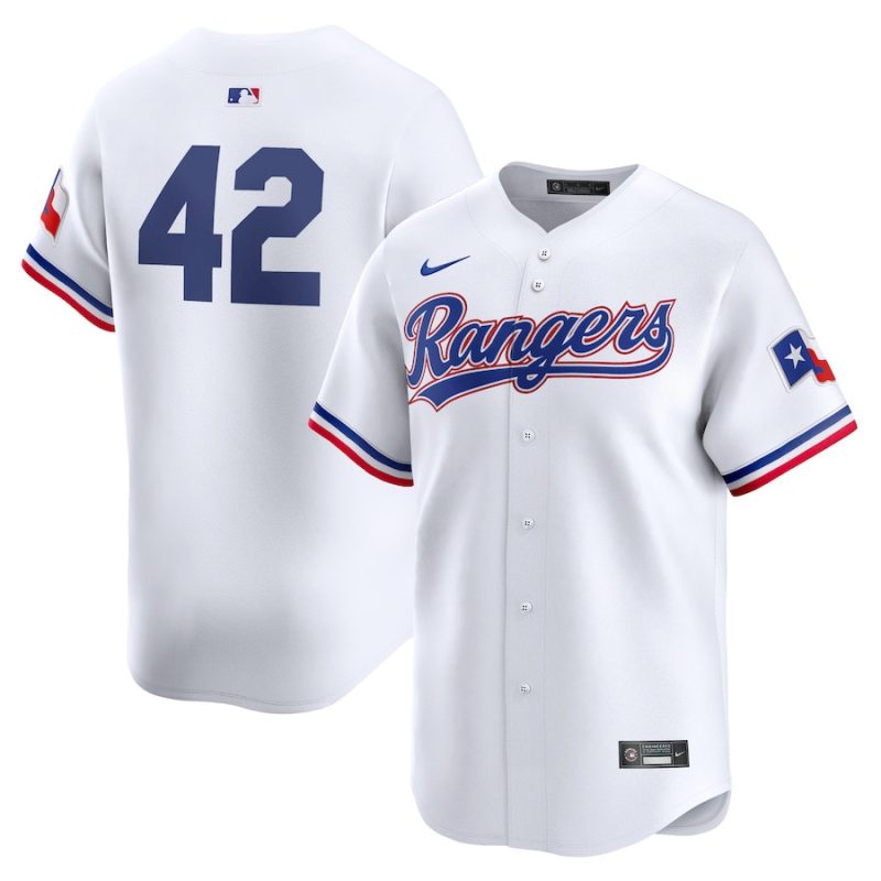 texas rangers 2024 jackie robinson day home men limited jersey white