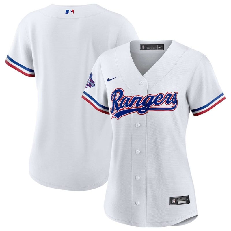 texas rangers home 2023 world series champions women jersey white