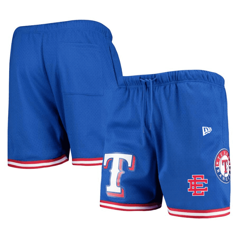 texas rangers team standard logo mesh shorts royal