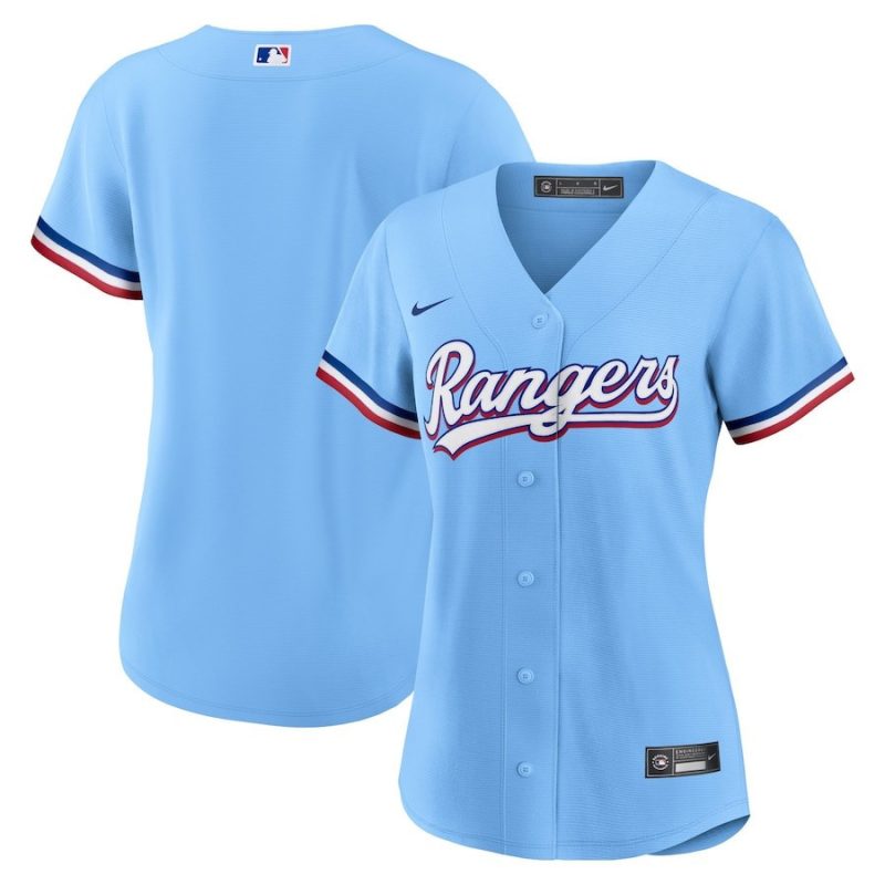 texas rangers womens alternate team jersey light blue