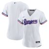 texas rangers womens home blank jersey white