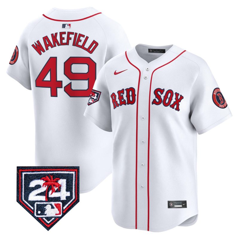 tim wakefield 49 boston red sox 2024 spring training men jersey white