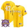 tommy white 47 lsu tigers 2023 national champions baseball men jersey gold