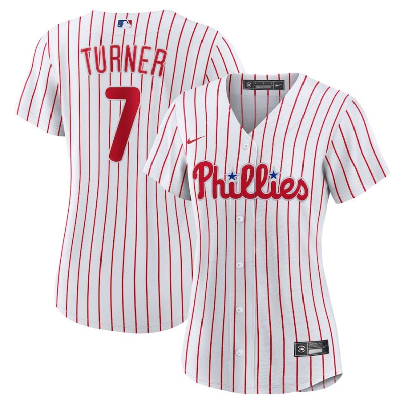 trea turner 7 philadelphia phillies women home jersey white