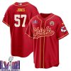 truman jones 57 kansas city chiefs super bowl lviii baseball men jersey red