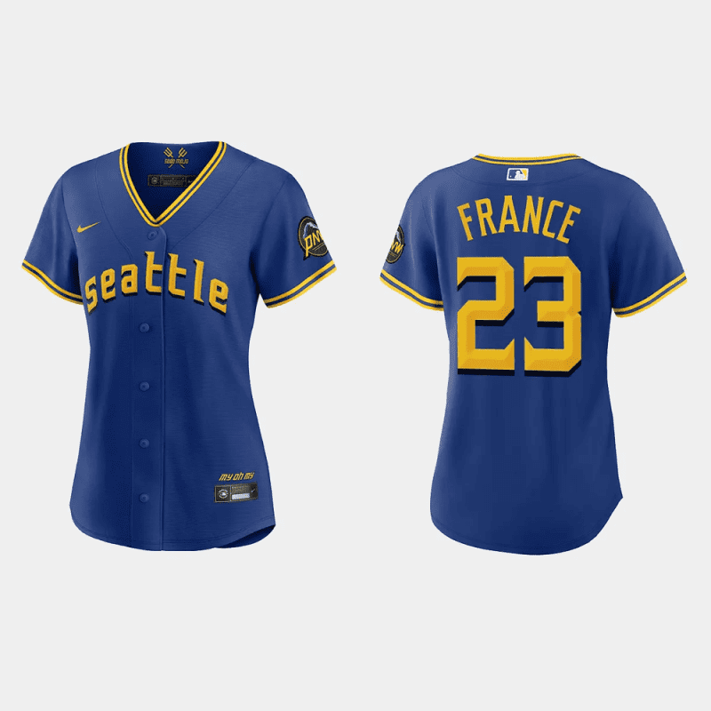 ty france 23 seattle mariners 2023 city connect game jersey womens royal