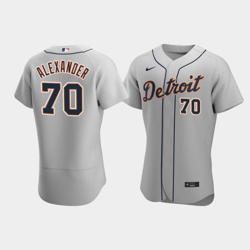 tyler alexander 70 detroit tigers gray road jersey jersey