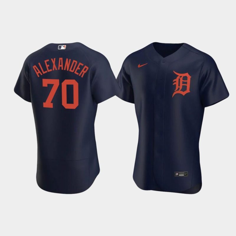 tyler alexander 70 detroit tigers navy alternate jersey jersey