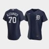 tyler alexander 70 detroit tigers team logo navy alternate jersey jersey