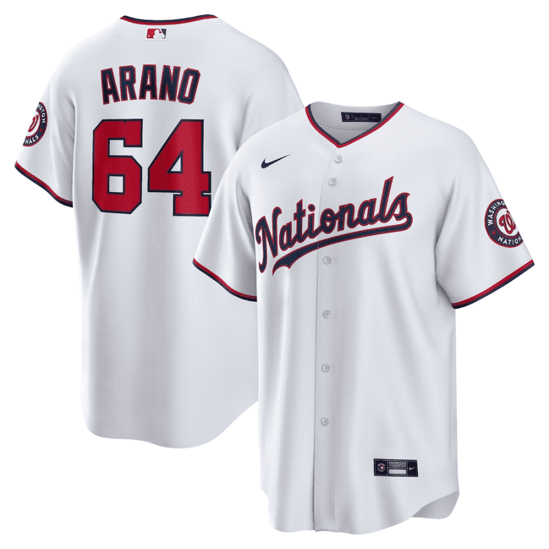 victor arano 64 washington nationals home men jersey white