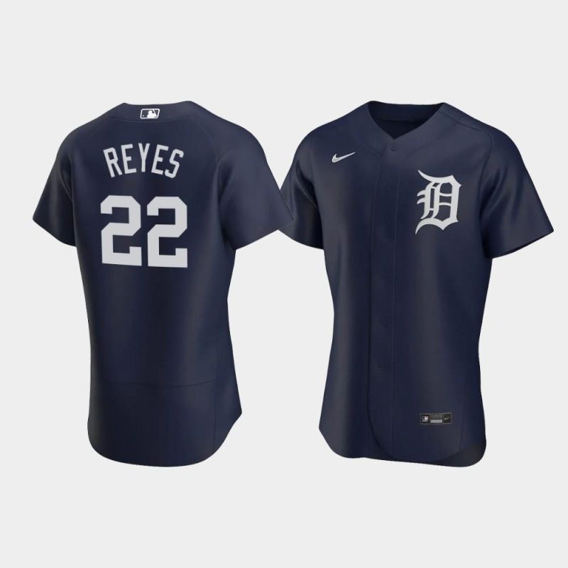 victor reyes 22 detroit tigers team logo navy alternate jersey jersey