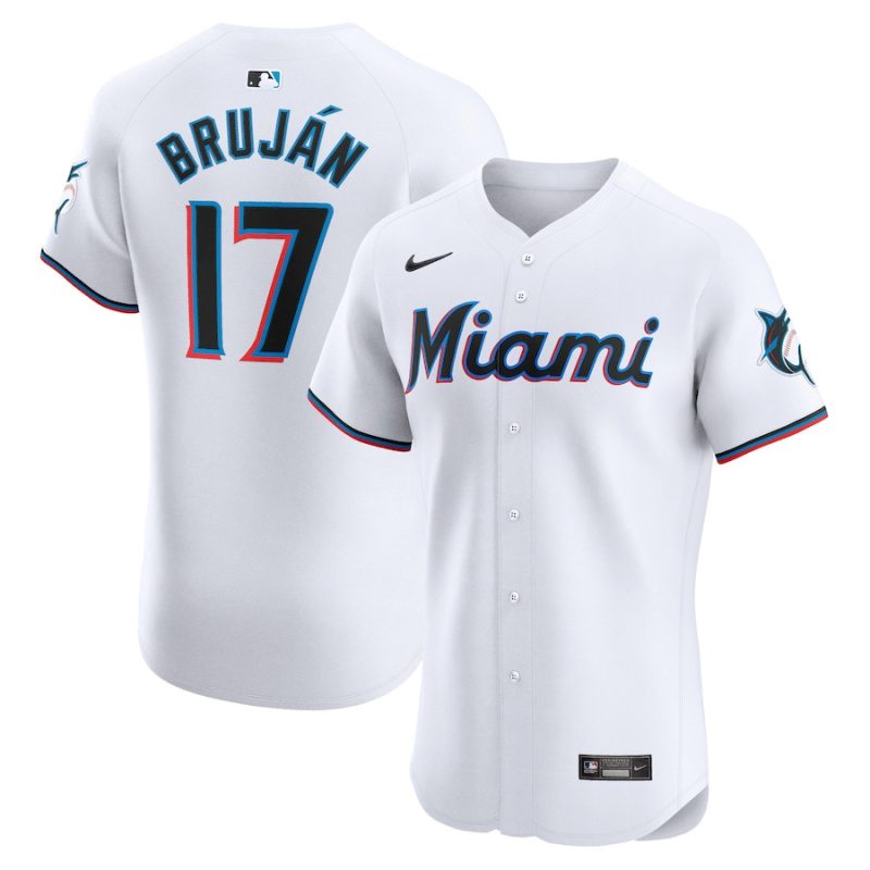 vidal brujan 17 miami marlins home elite player men jersey white