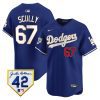 vin scully 67 los angeles dodgers 2024 jackie robinson patch men jersey royal