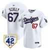 vin scully 67 los angeles dodgers 2024 jackie robinson patch men jersey white