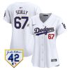 vin scully 67 los angeles dodgers 2024 jackie robinson patch women jersey white