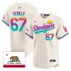 vin scully 67 los angeles dodgers 2024 los angeles city style california republic patch men jersey cream