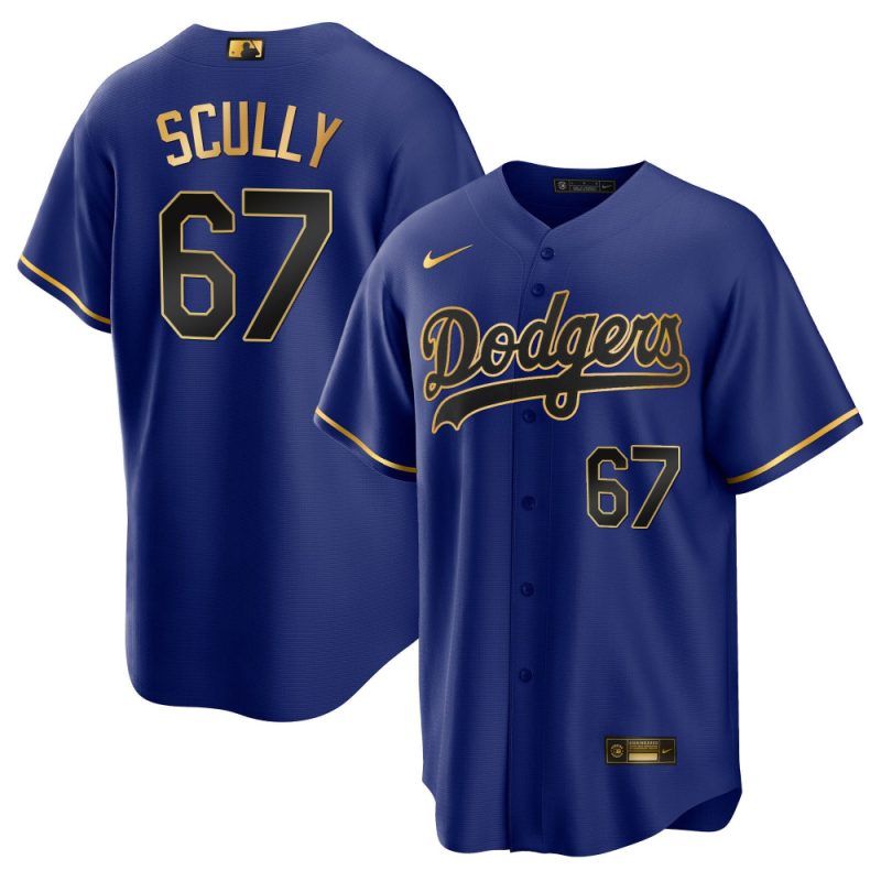 vin scully 67 los angeles dodgers baseball men jersey cool black royal